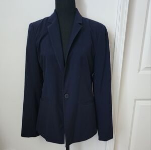 Loft Blazer One Button Navy Womens 4 Preppy City Chic Academia